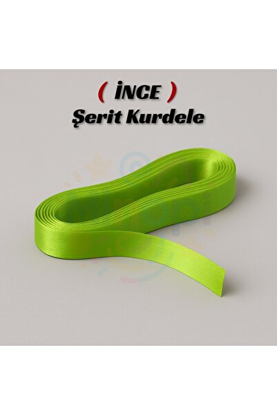 Minopi شريط ساتان أخضر فستقي 1 سم × 10 أمتار، شريط زينة للمناسبات الخاصة من ب...