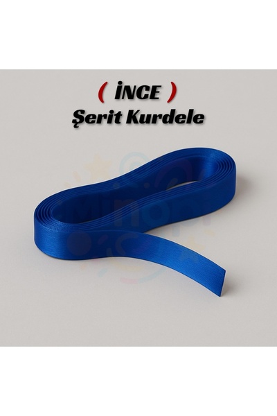 Minopi Panglică din satin albastru închis 1 cm 10 metri, panglică de decorare...