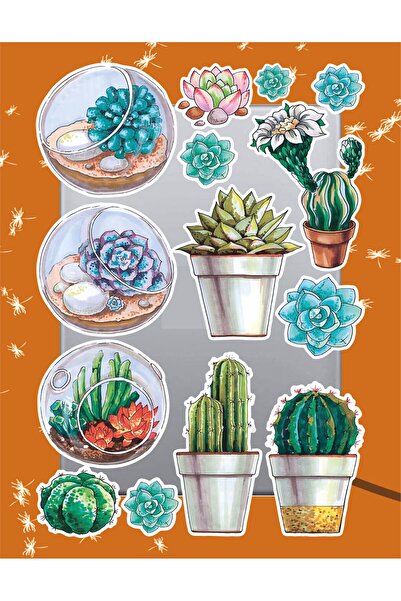 Hediyeni Al مجموعة ملصقات منقوشة بالزهور |   كمبيوتر محمول Ajanda دفتر ملاحظا...