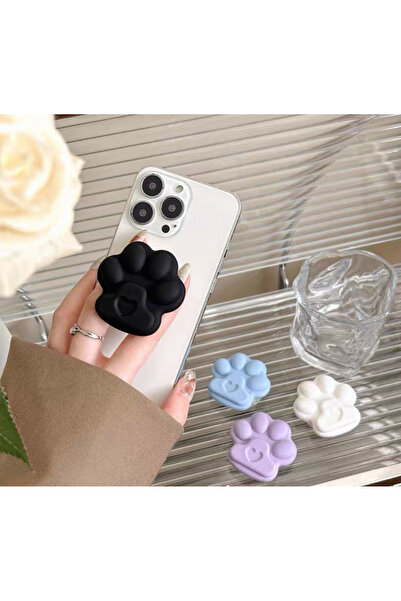 EDELFU Popsocket Yapışkanlı Patili Telefon Tutacağı Pati Şekilli Silikon Yüzey Kılıf Parmak Tutucu