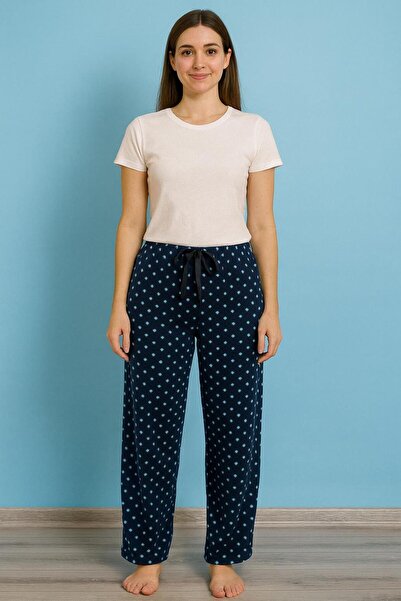 FAMES PİJAMA ΧΕΙΜΕΡΙΝΗ ΓΥΝΑΙΚΕΙΑ ΠΙΤΖΑΜΕΝΗ ΠΑΝΤΕΛΗ ΜΕ ΦΛΙΤΖΑΝΙ