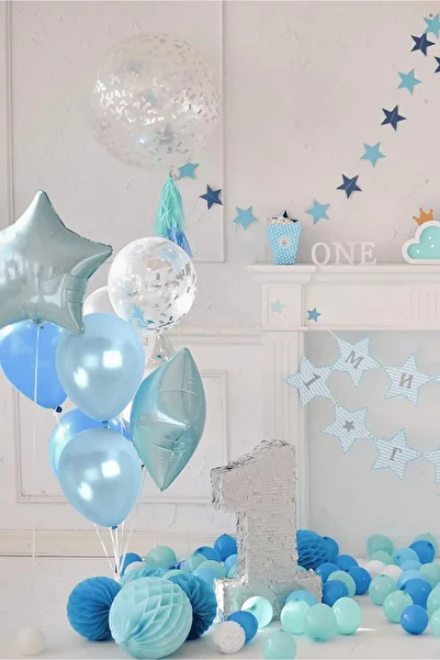 Bunloon Metallic Light Blue Balloons 50 Pcs - 12 Inch Bulk Organization and Party Set