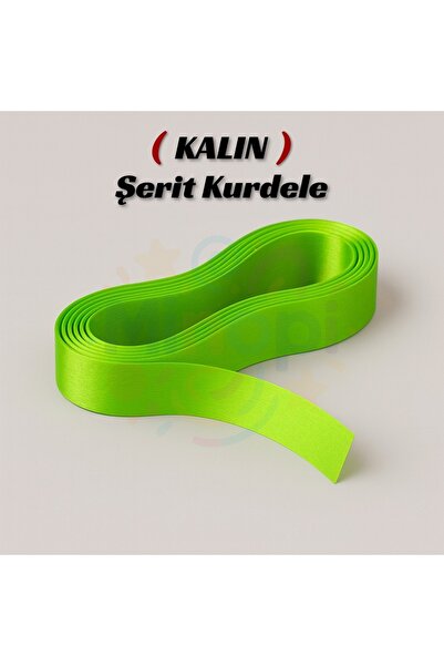 Minopi Panglică din satin verde fistic 2 cm 10 metri, panglică pentru decorar...