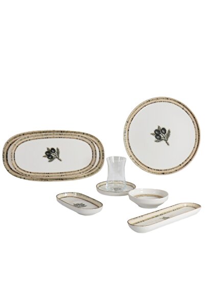 İpek PORSELEN 6 KİŞİLİK 29 PARÇA KAHVALTI TAKIMI (PACE)ZEYTİN