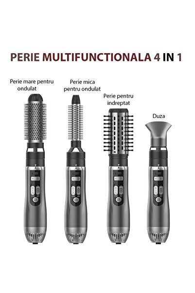 TnsAround 4 in 1 Electric Brush, Drying, Curling, Straightening