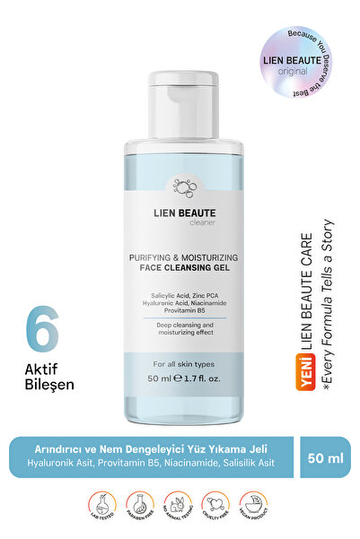 Lien Beaute Arındıcı ve Nem Dengeleyici Yüz Yıkama Jeli Hyaluronik Asit Niasi...