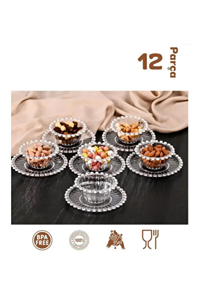 BALCI HEDİYELİK 12 Parça Pleksi Kahvaltı Takımı Sosluk Ve Çerezlik ( Cam Değildir )