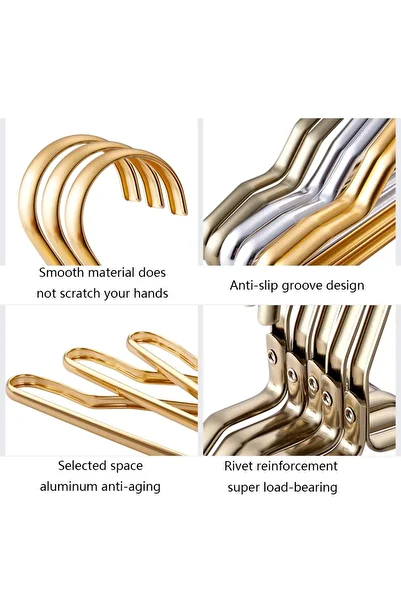 Generic 5-piece golden clothes hanger, for more order and ease of use.