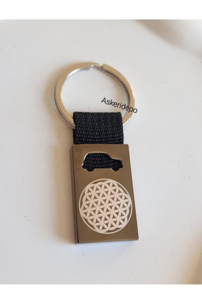 Anatolia Symbol of the Flower of Life Car Keychain, Travel Protection Keychain with Sequins