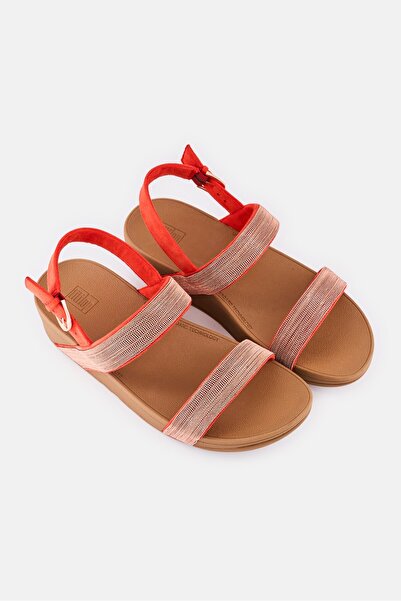 Fitflop Women Lottie Shimmermesh Adjustable Buckle Sandals, Passion Red