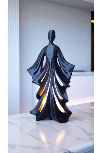 Dropcek eticaret Siyah Kadın Sureti Zarafet Büstü Biblo ve Mumluk (Mum Hediye...