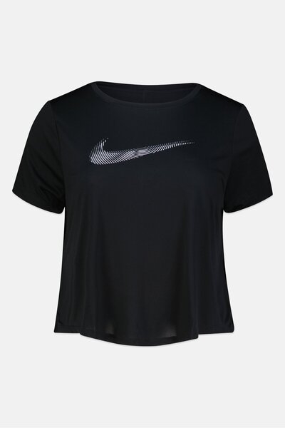 Nike Women Plus Size Brand Logo Short Sleeves Running T-Shirt, Black