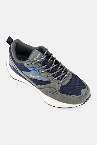 Algspar Men Brand Logo Lace Up Hiking Shoes, Multicolor
