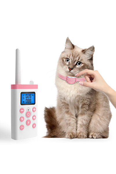 Choice طوق تدريب القطط من بايبايتيك باللون الوردي، طوق صدمات للقطط مع جهاز تح...