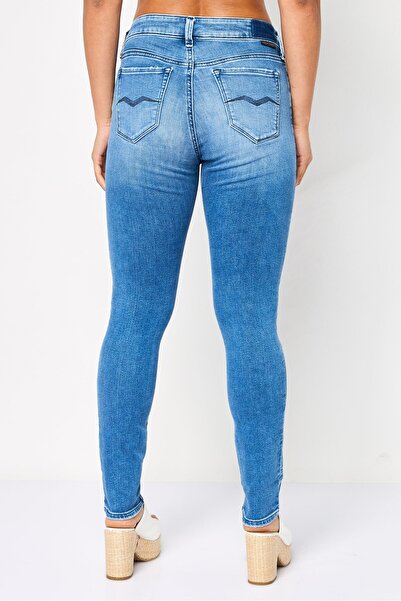 Replay Women Skinny Fit Luzien Washed Stretchable High Waist Denim, Blue