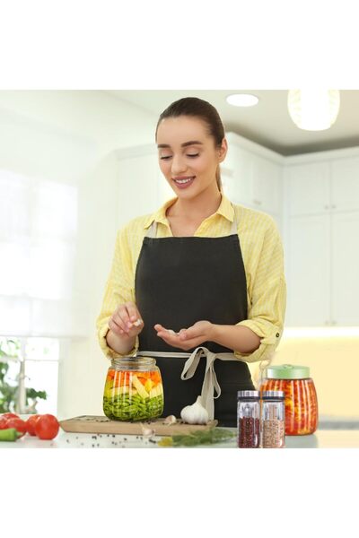 erorex Fermentation Jars, 2 Pcs Glass Mason Jars, 1L Kimchi Container, Fermenting Jar 2 Air Release Vent,