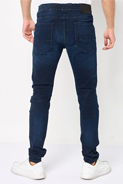 Replay Men Regular Fit Washed Stretchable Jeans, Dark Blue