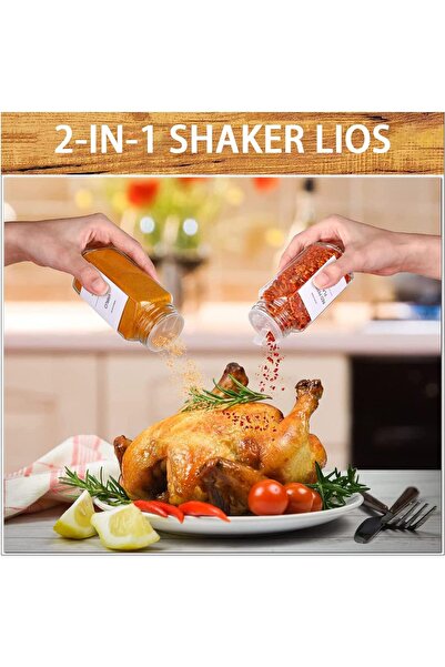 erorex 24 Pcs Spice Jars Labels 4 Oz Glass Spice Jars Bamboo Lids, Minimalist Farmhouse Spice Labels