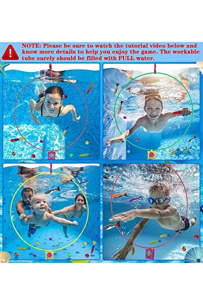 erorex Diving Toys Set 29Pcs Water Sports Swim Thru Rings Kids Adults Flamingo Buoys&Sandbags Dive