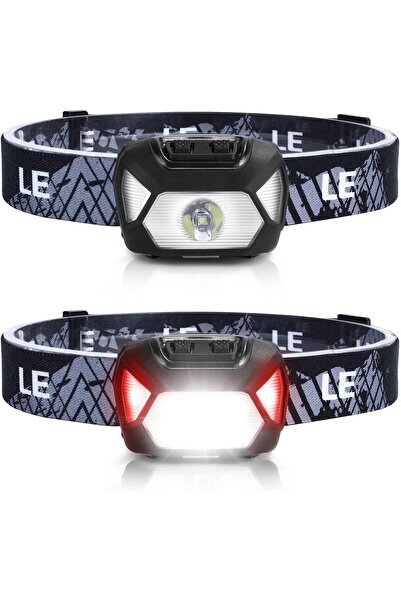 erorex Headlamp 2 Pack 1300 Lux Ultra Light Bright LED Headlights White Red Light 6 Modes Battery Operated
