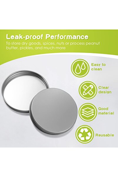 erorex 24 Pcs Clear Plastic Jars Ribbed Lids Wide Mouth Food Plastic Mason Jars Airtight Paint Storage