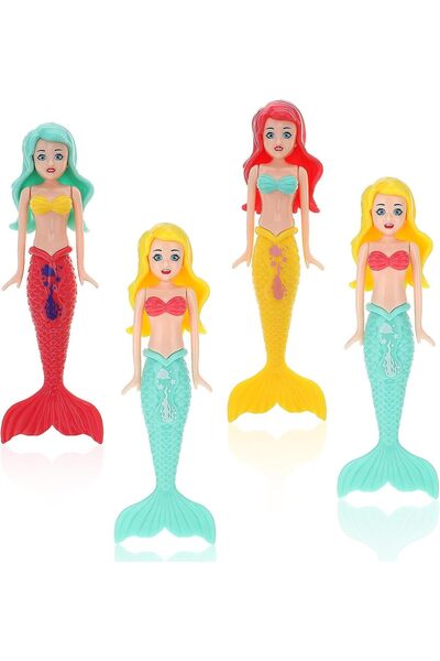 erorex 4 Pcs Diving Pool Toys Set Mermaid Bath Toy Mermaids Underwater Swimming Pool Toys Kids Torpedoes