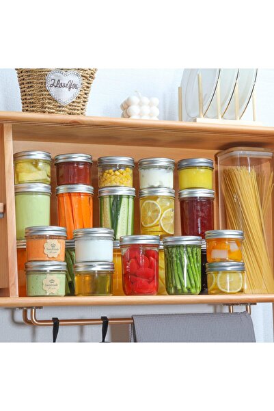 erorex Small Mason Jars 8Oz 8 Pack, Regular Mouth Mason Jar Lids Seal Bands, Glass Half Pint Canning Jar