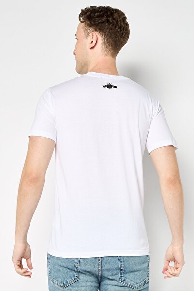 Replay Men Crew Neck Short Sleeves Brand Logo T-Shirt, White