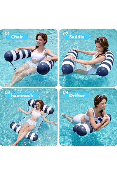 erorex Strip Type Hammock Pool Floats Adults 4 1 Multi Purpose Inflatable Pool Floaties Pvc Water Hammock