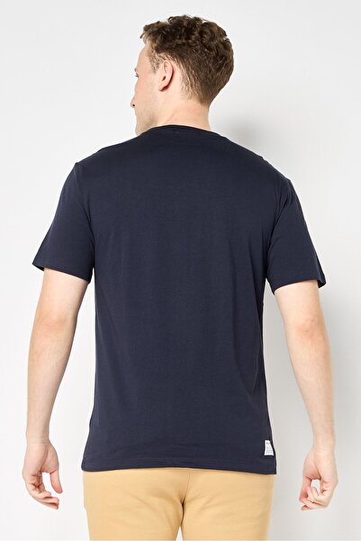 Replay Men Crew Neck Short Sleeve Brand Logo T-shirt, Navy