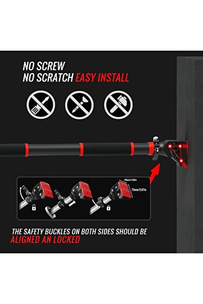 erorex قضبان السحب، قضيب الذقن، عرض قابل للتعديل، قفل بدون مسامير، معدات تدريب القوة