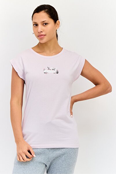 Puma Women Relaxed Fit Cap Sleeves Outdoor T-shirt, Light Lavender