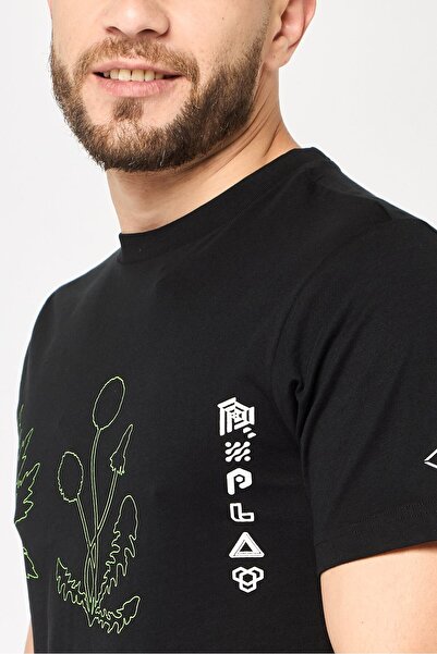 Replay Men Crew Neck Short Sleeves Graphic Print T-Shirt, Black