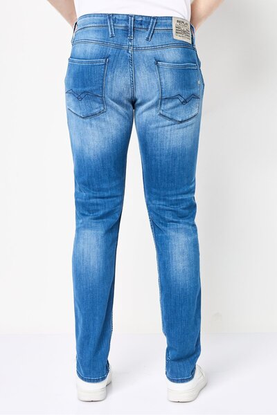 Replay Men Slim Fit Washed Stretchable Jeans, Blue