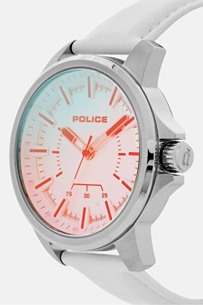 Police Men PEWJA0004803 Leather Watch With Bracelet 44 mm, White