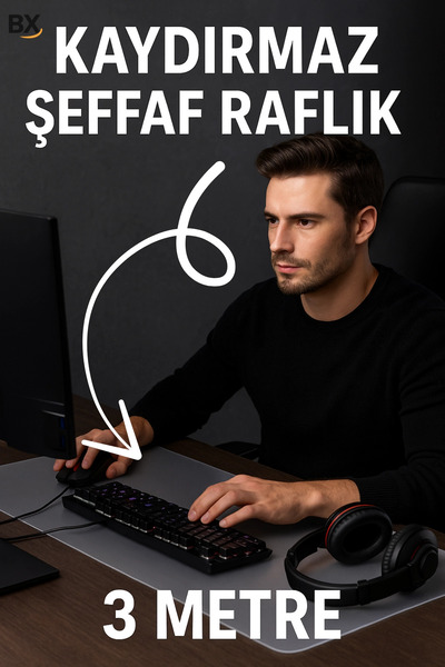 Eco Lounge Şeffaf Kaydırmaz Raflık 45x300 Cm Dolap İçi, Çekmece ve Buzdolabı ...