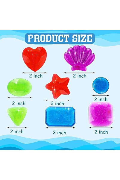 erorex 24 Pieces Big Dive Gem Pool Toys Summer Underwater Swimming Toy Set Colorful Big Sinking Diving