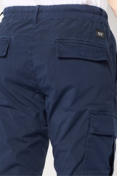 Replay Men Regular Fit Drawstring Stretchable Jogger Pants, Navy