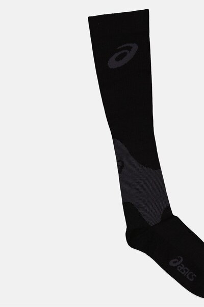 Asics Men 1 Pair Plus Calf Brand Logo Compression Socks, Black