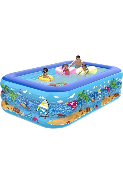 erorex Inflammable Pool 150X 105X 50Cm Thickened Family Swimming Pool Toddlers Outdoor、 Garden、 Backyard、