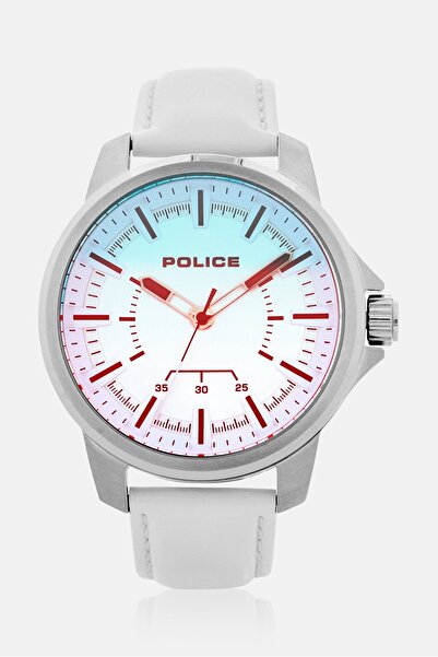 Police Men PEWJA0004803 Leather Watch With Bracelet 44 mm, White