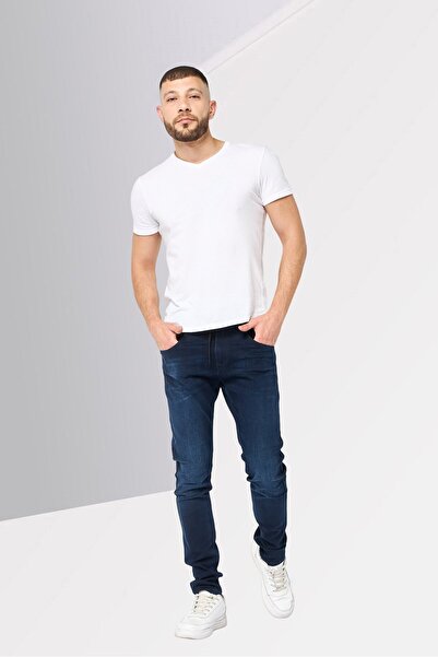 Replay Men Regular Fit Washed Stretchable Jeans, Dark Blue