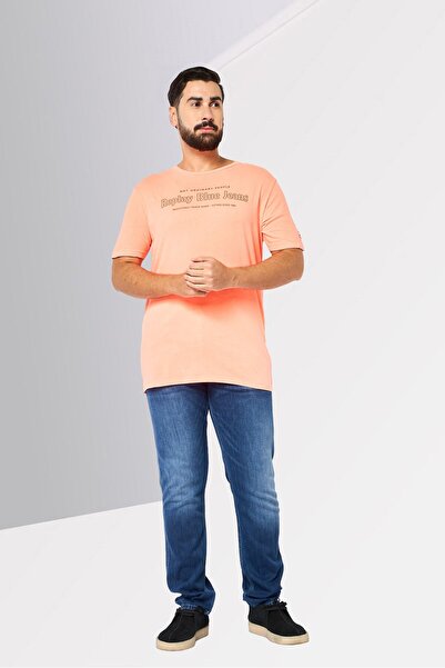 Replay Men Crew Neck Short Sleeves Graphic Print T-Shirt, Orange