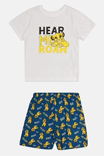 Disney Kids Boy 2 Pcs Lion King Short Sleeve T-Shirt And Shorts Pyjama Set, Multicolor