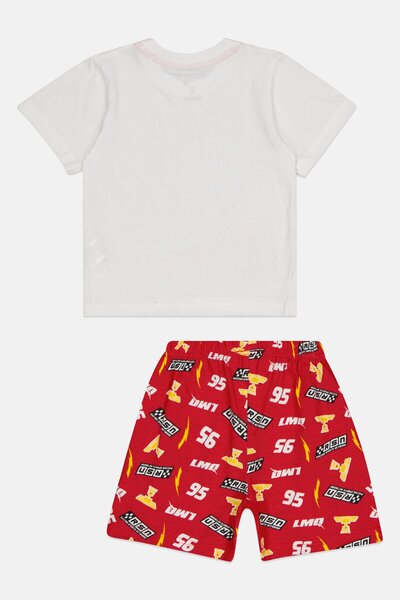 Disney Toddlers Boy 2 Pcs Cars Graphic Print T-Shirt And Shorts Pyjama Set, Multicolor