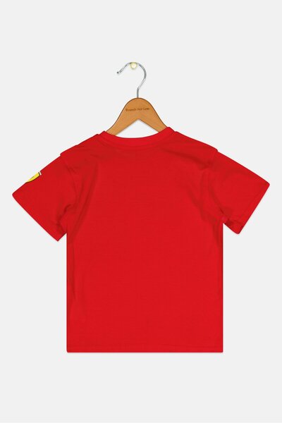 Scuderia Ferrari Toddlers Girl Crew Neck Short Sleeve Brand Logo T-Shirt, Red