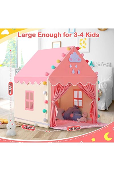 erorex Kids Play Tent Rug Girls Large Fairy Playhouse Kids Princess Castle Tent Gift Toys Girl Toddler