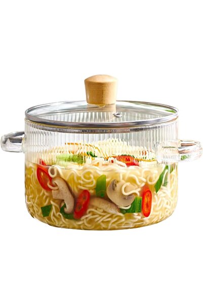 erorex Glass Cooking Pot Lid, Heat Resistant Borosilicate Glass Cookware Stovetop Pot Set, Simmer Pot