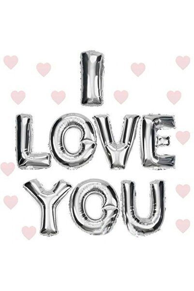 ALFA AKSESUAR 03 I Love You Foil Balloon Silver Color 35 CM