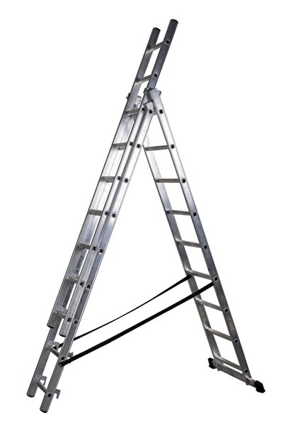 STRATEGIC Scara aluminiu 3 tronsoane 3×8 trepte , lungime maxima 4.02 m, fabricata in UE